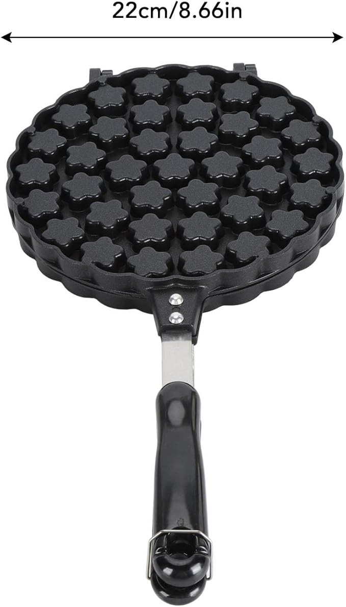 Bubble Waffle Maker, Nonstick Double Side Star Pattern Hong Kong Egg Waffler Iron, 360° Rotating Portable Ice Cream Cone Maker for Household Kitchen, Ready in under 5 Minutes