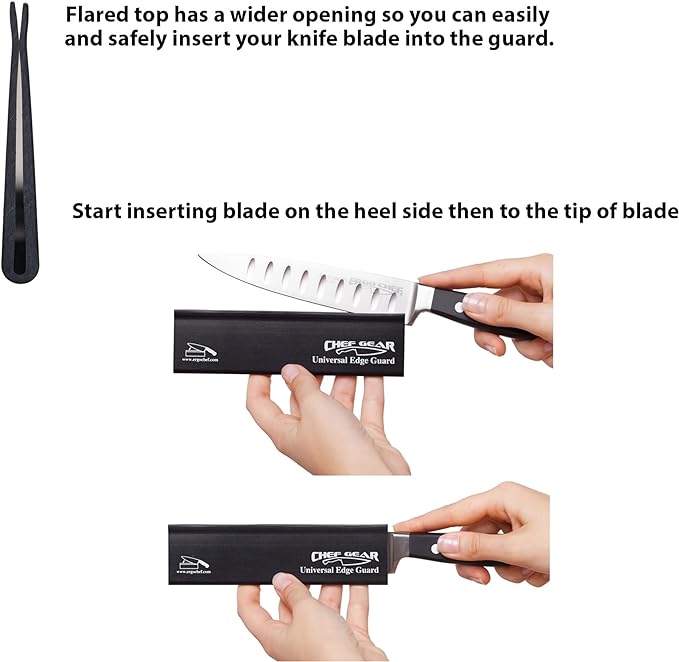Ergo Chef Universal Knife Blade Edge Guard 10.5 Inch x 1 Inch for Knives up to 10” Blades, Durable BPA-Free Abs Plastic, Knife Protector, Orange