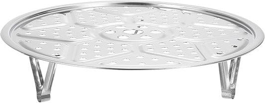 uxcell Stainless Steel Steamer Rack with Stand, 9.5 Inches Pot Steaming Tray for Steamer Cookware Instant Pressure Cooker, Silver Tone