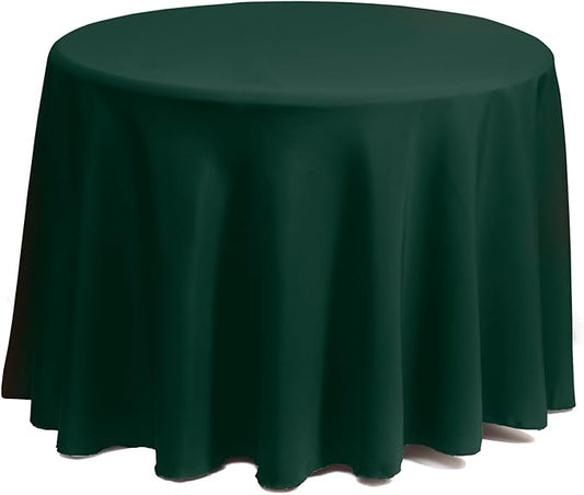 Gee Di Moda Round Tablecloth - 108 Inch Hunter Green Round Table Cloth for 48 to 72 Inch Round Tables - Heavy Duty Washable Fabric - for Buffet Table, Holiday Party, Dinner, Wedding & Baby Shower
