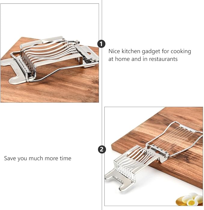 Stainless Steel Egg Slicer and Cheese Slicer 2pcs Set Boiled Egg Cutting Tool Kitchen Gadget for Cooking and Food Preparation