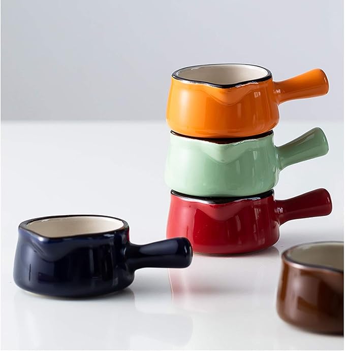 Gravy Boat Simple Small Milk Cup With Handle Household Ceramic Pointed Small Milk Jug Coffee Pour Milk Cup Mini Milk Jug Suitable for Fruit Honey Seasoning Snacks Gravy Sauce Boat (Color : Green)