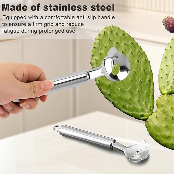 3Pcs Cactus Peeler Tool Stainless Steel Cuchara Pelador de Nopales Chinese Knife Sliced Noodle Tool for Kitchen Cooking Noodle