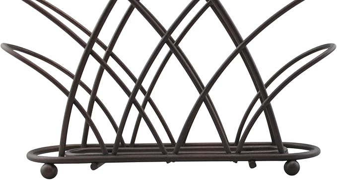 Criss Cross Metal Napkin Holder – Upright Tabletop Dispenser, Oil-Rubbed Bronze Finish, Modern Self-Standing Design with Raised Feet – Holds Paper Napkins for Kitchen, Dining, Bar