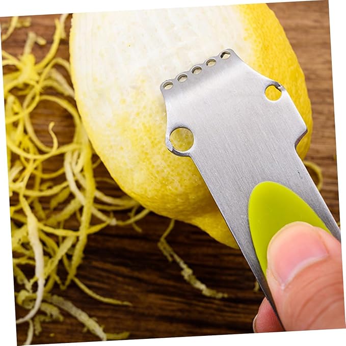 Stainless Steel Lemon Peel Grater and Wire Cutter Multi-functional Melon Planer for Peeling and Garnishing Kitchen Tool for Citrus Fruits