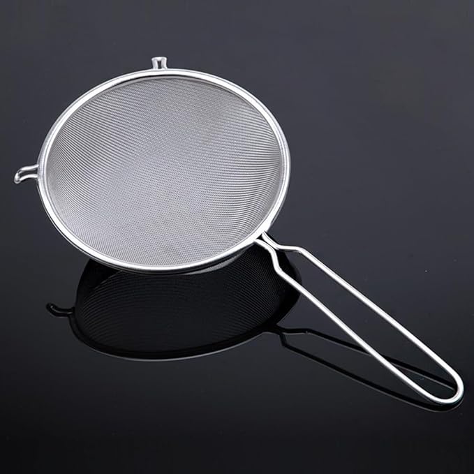 Stainless Steel Mesh Strainer, Fine Mesh Strainer with Handle, Kitchen Strainers Fine Mesh Sieve Strainer for Rice Quinoa Pasta Noodle,10 Inches