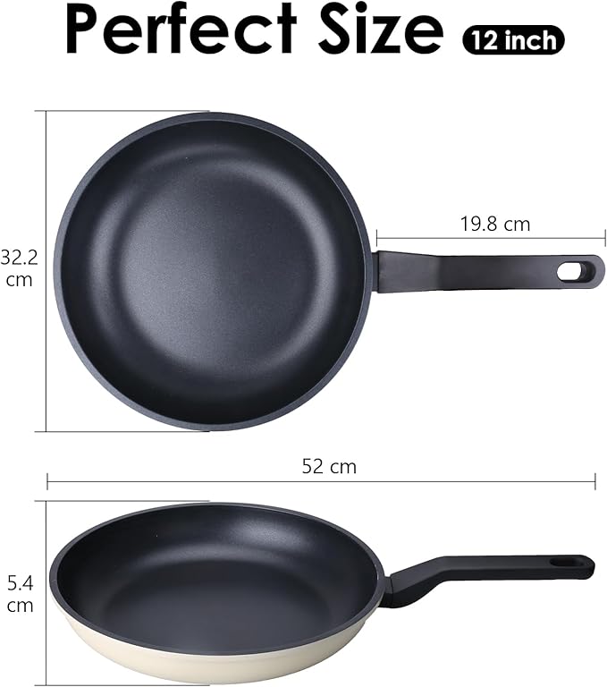 Legacy Culinaryware Nonstick Frying Pan Skillet,12 Inch Frying Pan Skillet,Egg pans,Omelette Pan,PFOA Free,Kitchen Pots Induction Pot
