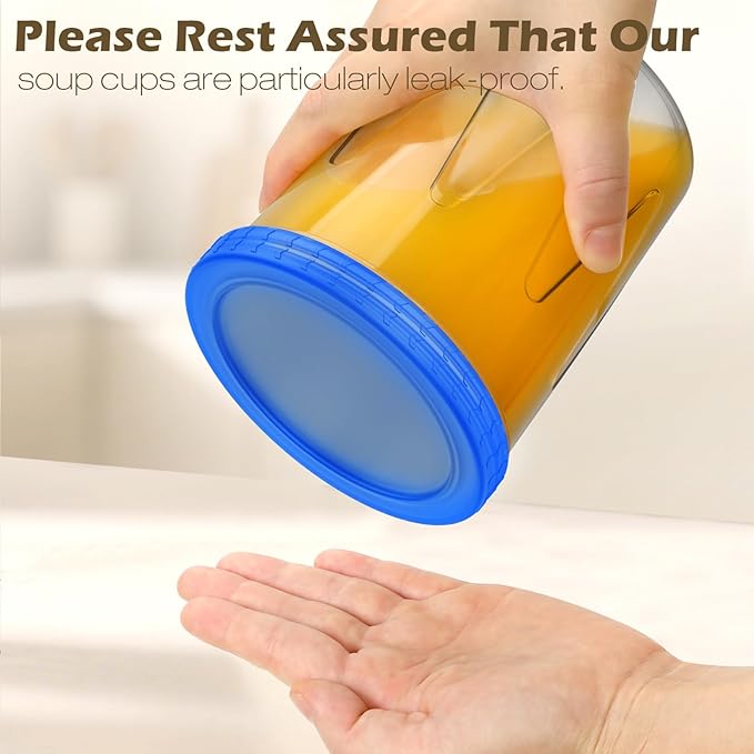 Reusable Freezer Storage Containers [UNIQUE INNOVATIVE DESIGN] 6 Pack-34 Oz Arrow Indicates Easy Opening and Closing of Lid Microwave and Dishwasher Safe,Soup Containers for Oats/Salad
