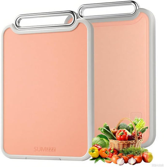Stainless Steel Cutting Board Double Sided 304 Steel & Food-Grade PP, Large Chopping Board for Meat and Kitchen, Non-Slip 16”×11”