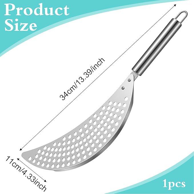 Pot Strainer with Handle, Stainless Steel Pasta and Vegetable Strainer Insert for Kitchen Pots Pans, Fits Most Sizes (13.39x4.33in)