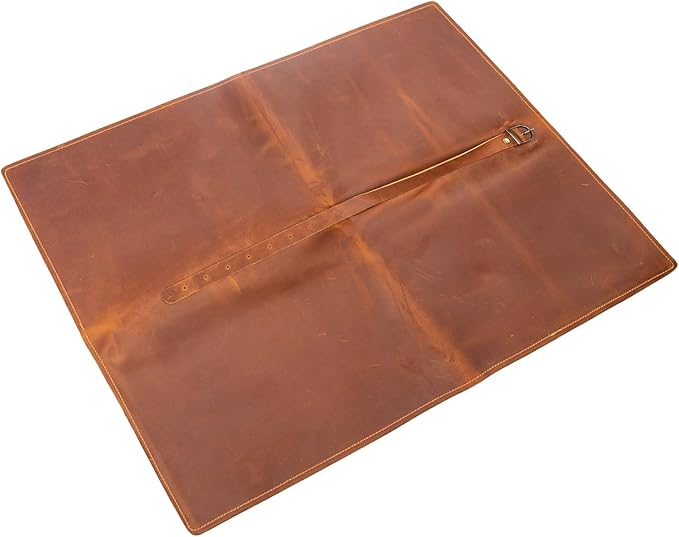 BSLGCTX Leather Knife Roll, Chef Knife Roll Bag, Knives Carrying Case, Culinary Tools Carrying Storage, Portable Travel Storage with 7 Slots & Zipper, Gifts for Chef (Brown)