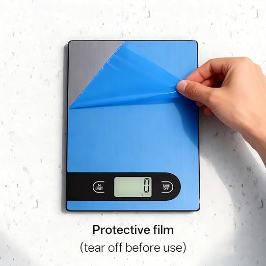 5kg/11lb Food Scale， Digital Kitchen Scale Weight Grams and Ounces for Baking Cooking Coffee Package Postage， Auto-Off Setting， LCD Display， Stainless Steel and Tempered Glass
