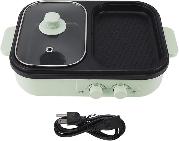 1300W Multifunctional Hot Pot, Non Stick Dual Sides Electric Cooker for Frying, Grilling, Cooking for Indoor Outdoor Use (US Plug 110V)