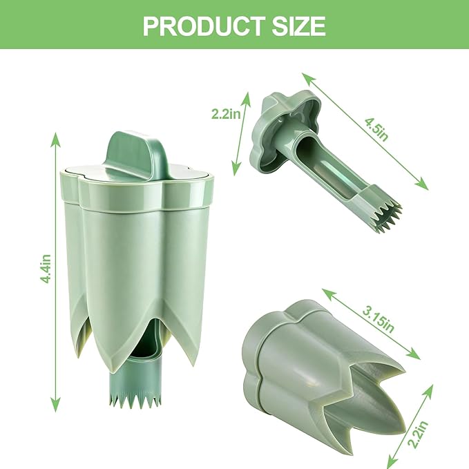 Pepper Corer,Chili Seed Remover Tool,Durable ABS Kitchen Gadget for Bell & Chili Peppers, 2-in-1 Design, Easy Twist Use, Ideal for Home Cooking, Camping(Green)