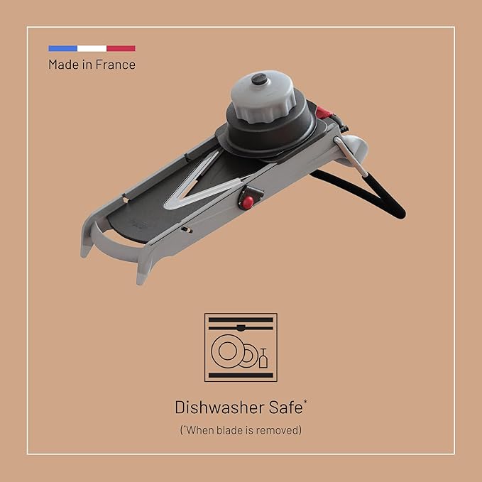 de Buyer LA MANDOLINE VIPER - Stainless Steel Dicing Tool - Ideal for Cutting Fruits & Vegetables in Varying Thickness & Style - Includes Two Julienne Blades - Made in France