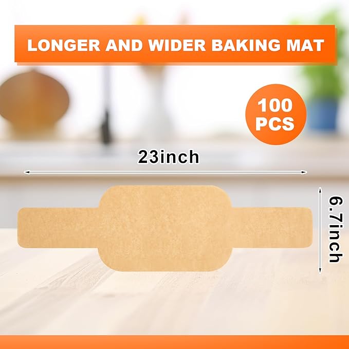 Marspark 100 Pcs Parchment Paper for Sourdough Baking, Bread Sling - Dutch Oven Liner, Pre-Cut Parchment Baking Supplies for Easy Dough Transfer (Oval)