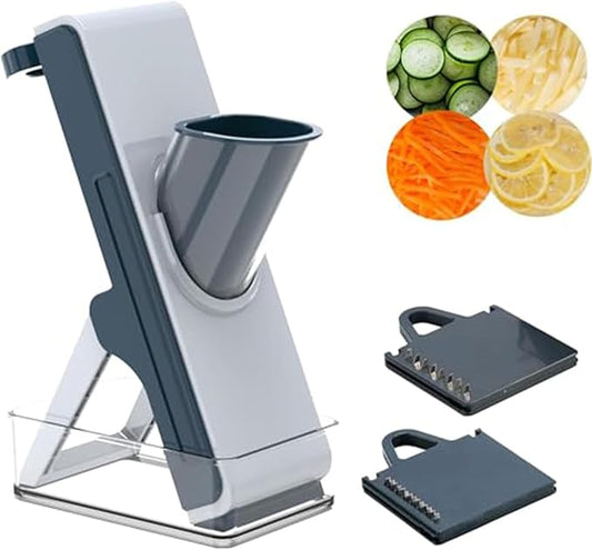 Eletronova Safe Mandoline Slicer, Multi Vegetable Chopper, Potato Fries Cutter, Detachable Blade, Kitchen Chopping Artifact,Fast Potato Fries/Chips Prep, Easy Clean (Blue)