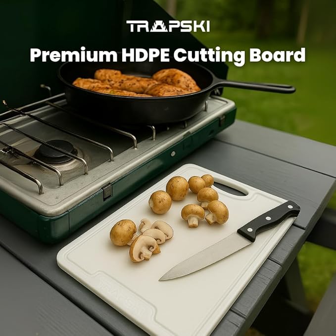 Premium 1/2 Inch Textured Plastic Cutting Chopping Boards | Food-Grade, Dishwasher Safe with Wide Juice Grooves | Easy Grip Handle