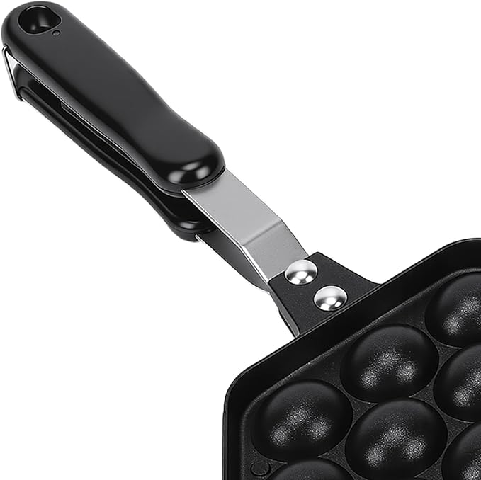 Zerodis Stovetop Waffle Pan Waffle Irons Maker with Ergonomic Handle Non Slip Even Heating Bubble Type Versatile Griddle Frying Pan for Baking Breakfast 15.7x8.5x1.7in Stovetop