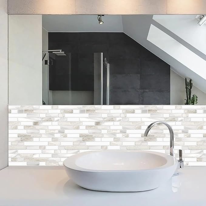 STICKGOO Thicker Design Peel and Stick Tile Backsplash, 12"×12"Stick on Backsplash for Kitchen, Self Adhesive Tile for Kitchen Backsplash and Bathroom(Sample Sheet)