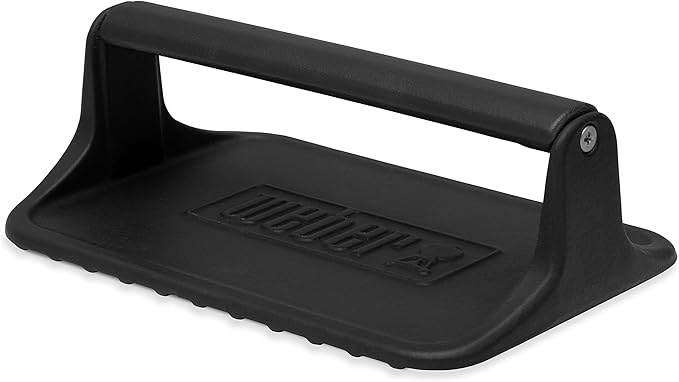 Weber Griddle Press – Heavy‑Duty Cast‑Iron Press for Bacon, Burgers & Paninis with Non-Stick Textured Surface