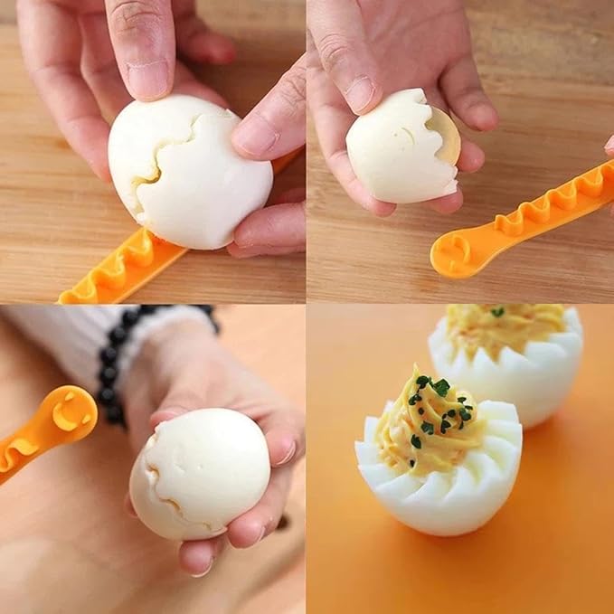 2pcs Fancy Cut Eggs Cooked Eggs Cutter Flower Shaped Egg Tool Household Boiled Eggs Cut Flower Shaper Kitchen Gadget Mandolines and Slicers