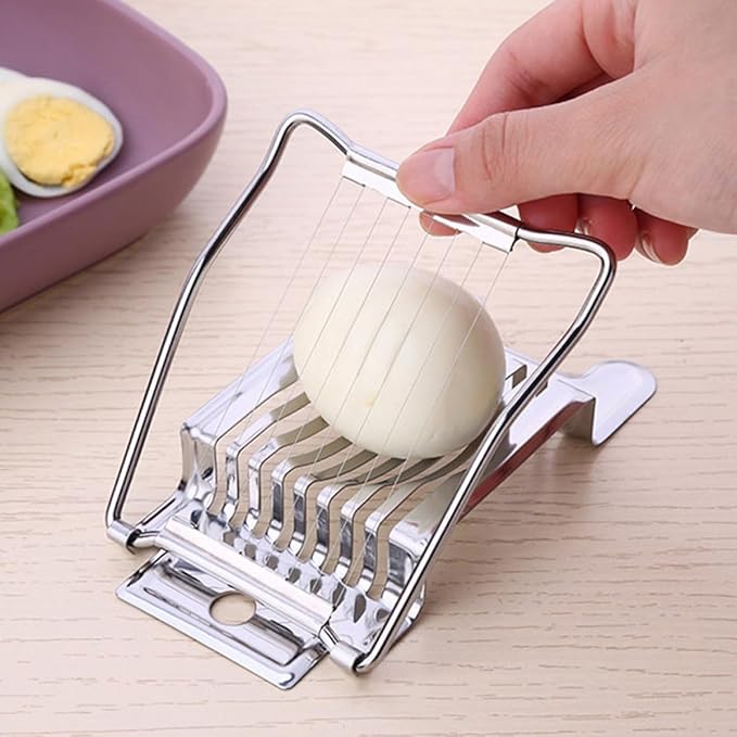 Stainless Steel Egg Slicer and Cheese Slicer 2pcs Set Boiled Egg Cutting Tool Kitchen Gadget for Cooking and Food Preparation