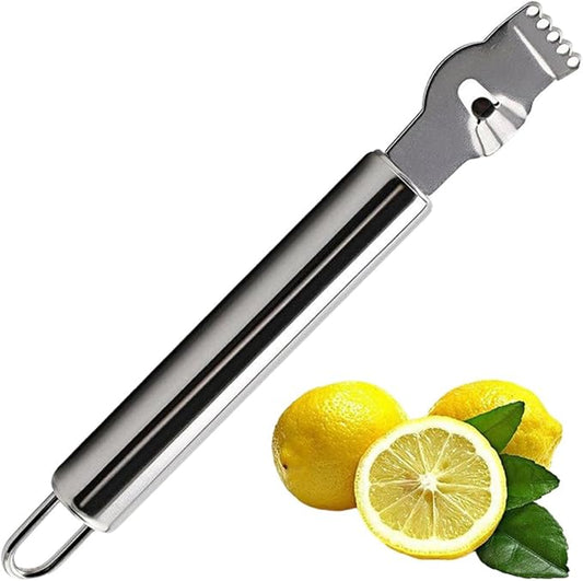Lemon Zester Stainless Steel Citrus Grater Lime Oranges Peeler Fruit Slice Kitchen Tool, orange grater