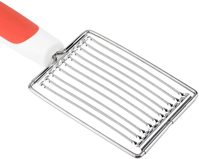 ASHATA Lunch Meat Slicer, Stainless Cutter with Handle for Cheese Potato Egg Ham Fruit Tomato, Quality Stainless Steel 10 Wires for 11, Stainless Steel Fruit Vegetable Slicer