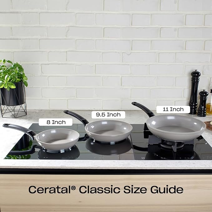 Fissler Ceratal Classic Ceramic 8 Inch Non-Stick Frying Pan, Warm Grey, Made without PFAS