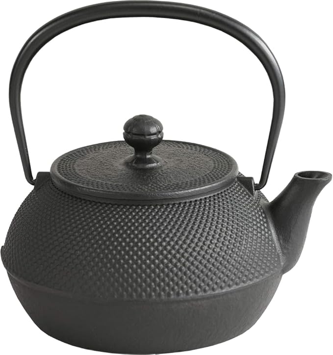 Iwachu Nanbu Ironware 11720 Iron Kettle, Type 7 Arare, Induction Compatible, Black Baked (Kamayaki), 0.3 fl oz (0.9 L)