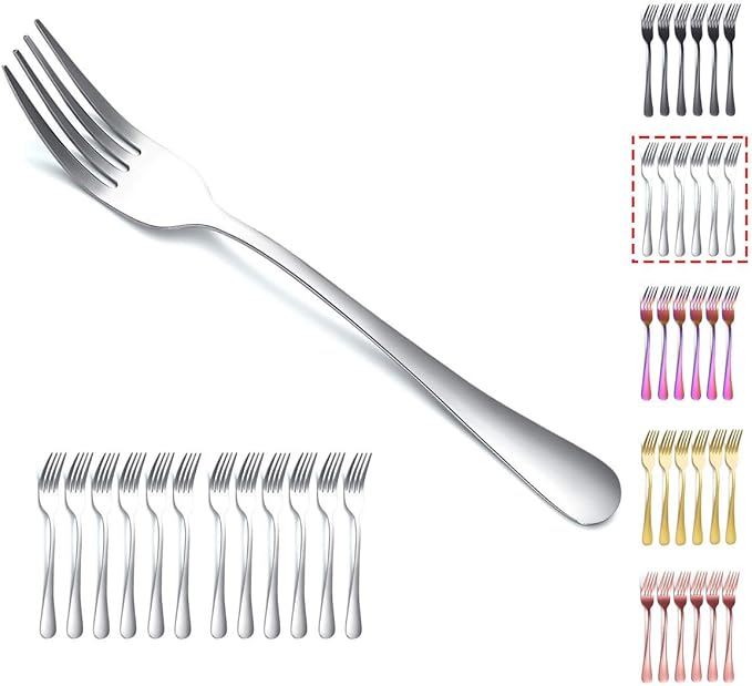 Kyraton Dinner Fork 12 Pieces, Stainless Steel 8.17 Inch Forks Silverware, Table Forks Set of 12