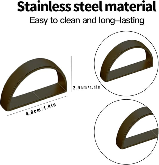 8 Pcs Black Napkin Rings - Metal Napkin Ring,Stainless Steel Napkin Rings for Table Settings Wedding Christmas Party Dinner Table(Semicircle)