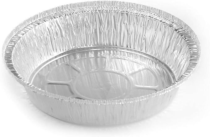 Mr Miracle Pack of 50 Disposable Aluminum Foil Pans –6 Inch Circular Aluminum Pans, Ideal for Baking, Storing, Heating, Serving, BBQ - Round Foil Pans