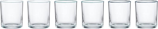 Oneida Glassware, 24 Seven Turquoise Medium Tumbler, Set of 6, 13.5-Ounce Capacity, Made From Glass, Dishwasher Safe Tumbler, Drinking Glass Set, Home and Kitchen, Clear Glasses (Turquoise, 6 Piece)