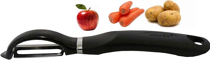 IMUSA USA Easy to Use Manual Chef Vegetable and Fruit Peeler, Black