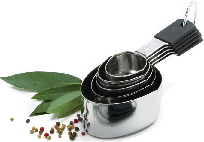 Norpro Grip-Ez Stainless Steel Measuring Cups, 5-Piece, Silver