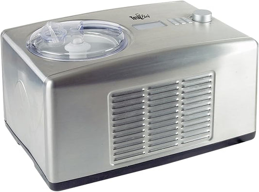Total Chef Automatic Ice Cream Maker - Built-In Compressor 2 in 1 Frozen Yogurt, Gelato & Sorbet Maker, Nieve Treats, No Salt or Prefreezing, 1.6 Qt Stainless Steel, Helado de crema