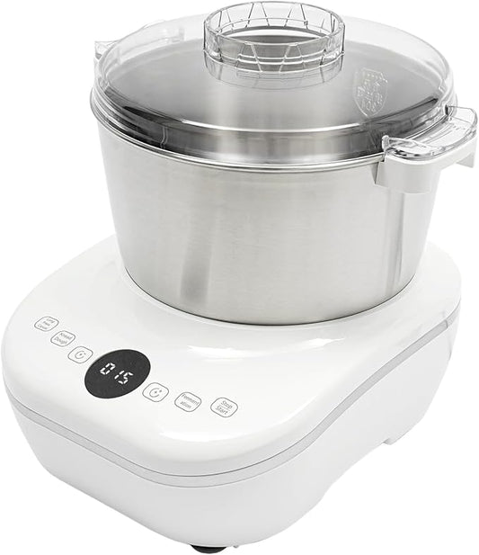 5L Electric Dough Maker with Ferment Function, 200W Dough Mixer with 304 Stainless Steel Bowl for Bread, Pizza, Pasta, Digital Timer, US Plug (White)