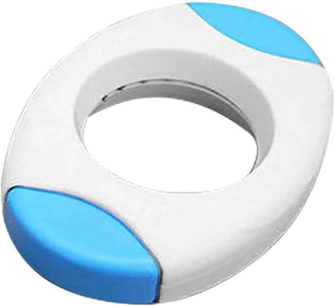 Egg Shell Cutter and Breaker, Food Grade Plastic, White and Multi-Color Accents, Manual Opener with Stainless Steel Teeth (Blue)