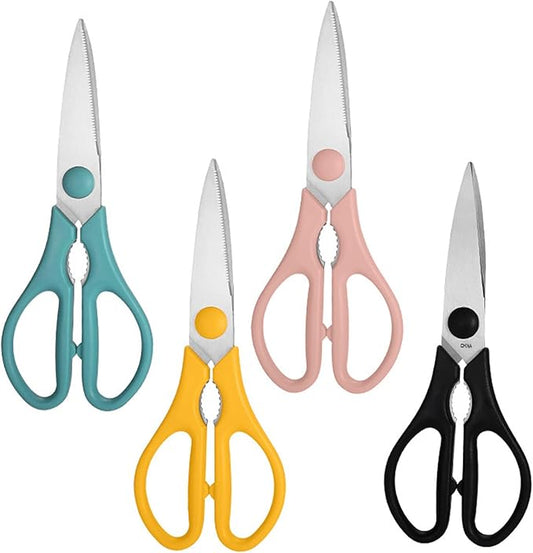 Yellow Kitchen Scissors, Rkqoa Kitchen Shears Set Heavy Duty Cooking Scissor, Dishwasher Safe & Stainless Steel Sharp Utility Scissors for Turkey, Poultry, Chicken, Everyday use