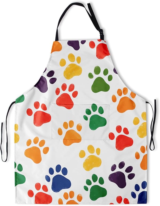 Apron with Pockets Aprons for Women Men Kitchen Chef Apron for Cooking Gardening Server Waitress Painting