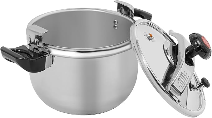 11L/2.9Gal Pressure Cooker, 201 Stainless Steel Polishing Pressure Pot 5/7/9/11/22/26/40L 60Kpa High Safety Large Capacity Pressure Cooker with Easy Lock Lid Dishwasher Safe (11L/11.62 Qt)