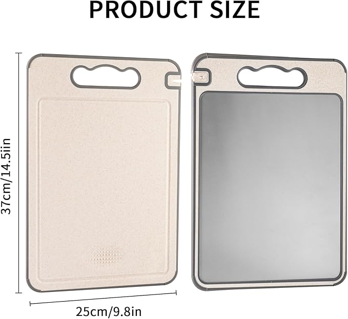 Double-Sided Titanium Chopping Board for Meat and Vegetables, Sturdy, Scratch-Resistant Mesh Design for Handling Meat and Vegetables Separately