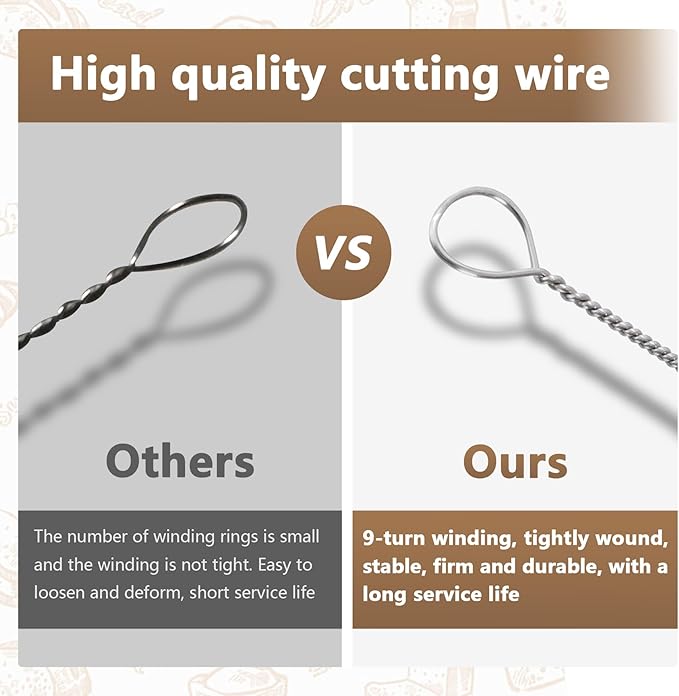Stainless Steel Cheese Slicer Wires 12" Long, for Soft and Hard Cheese, Butter, Soap(3 Cutting Replacement Wires Only 12" Long)
