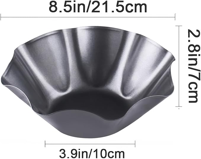 6 Pack 8.5" Nonstick Large Taco Shell Bowl – Carbon Steel Tortilla Maker Shell Pans Baking Molds Tostada for Frying Salad Bowls