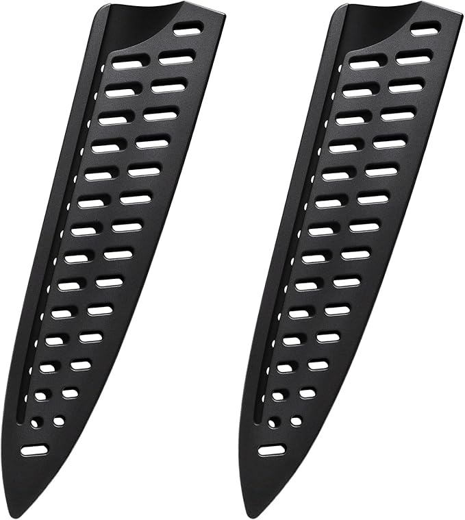 FOCMKEAS 2 Pcs Safety Knife Cover Sleeves for 8 Inch Meat Cleaver Sheath Blade Protector for Home Kitchen PP Universal Knife Sheath for Knife Protection Black
