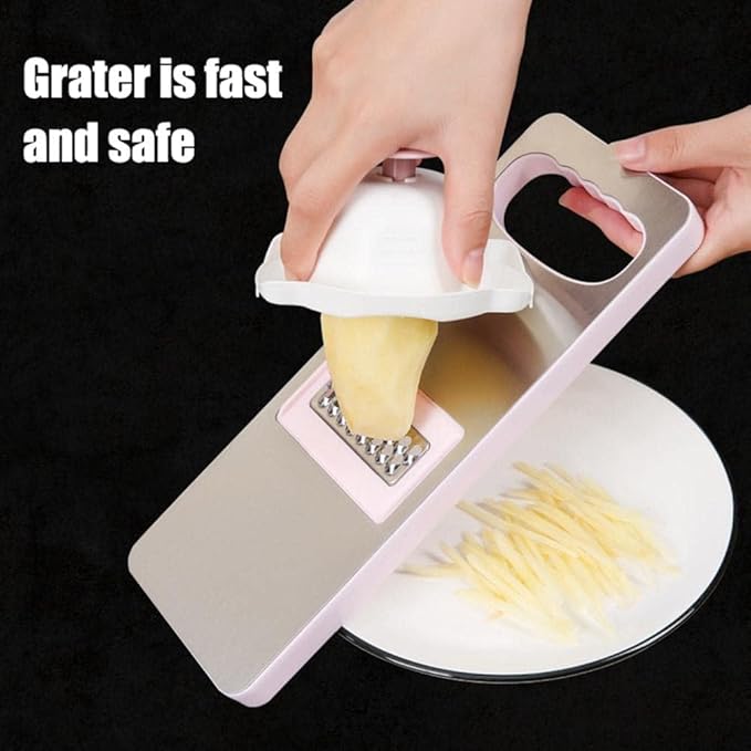Blue Food Safety Holder for Mandolin Slicer or Grater, Finger Anti-Cut Protectors for Vegetable Grater, Food Slicer Cutter Finger Guard for Mandoline Cutting, Mandolines