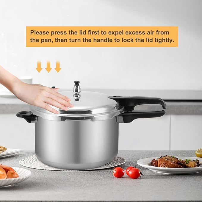 Fulgutonit 12 Quart Pressure Cooker,Aluminum Pressure Canner w/Canning Rack & Easy Lock Lid for Canning, Steaming