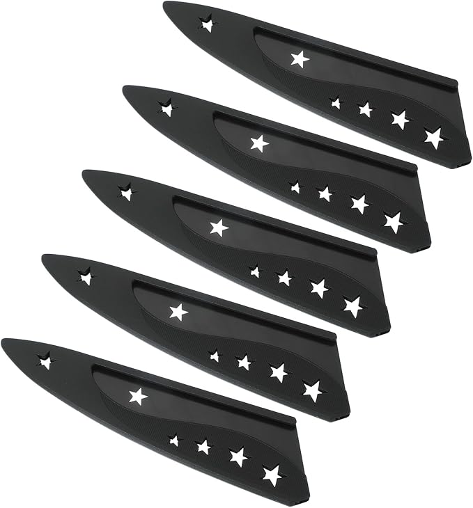 PATIKIL Plastic Safety Knife Cover Sleeves for 7" Boning Knife 7.5 x 1.9 Inch (LxW), 5 Pack Knife Blade Guard Protector Universal Kitchen Knife Sheath for Kitchen Bar, Black